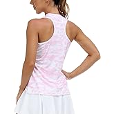 MoFiz Women's Golf Tennis Polo Shirt Sleeveless 1/4 Zip Collarless Racerback Pickleball Tank Tops Quick Dry Athletic T-Shirt