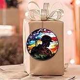American Hero Soldier Acrylic Ornament, 4-Inch, Gifts for Veterans, Military Family Keepsake, Memorial Day, 4th of July Independence Day Decor, Patriotic Hanging Decoration, Father's Day
