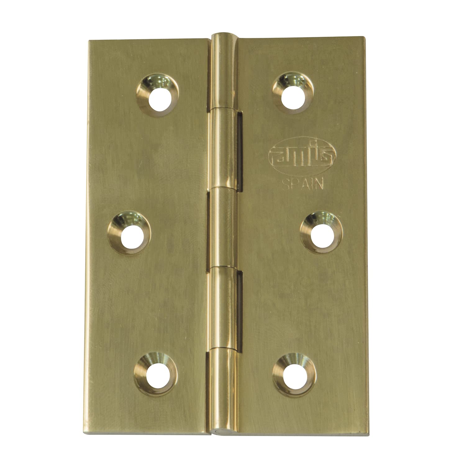 Amig 2 Pcs Solid Brass Hinges Matte 70 x 50 mm Model 1002 Polished Finish Square Laminated Profile Easy Installation and Use DIY