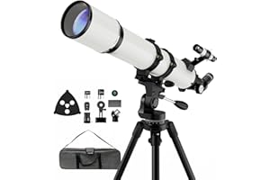 NACATIN Astronomy Telescope for Adults & Beginners, 90mm Aperture 800mm Fetal Length Portable Refractor Telescope -with Phone