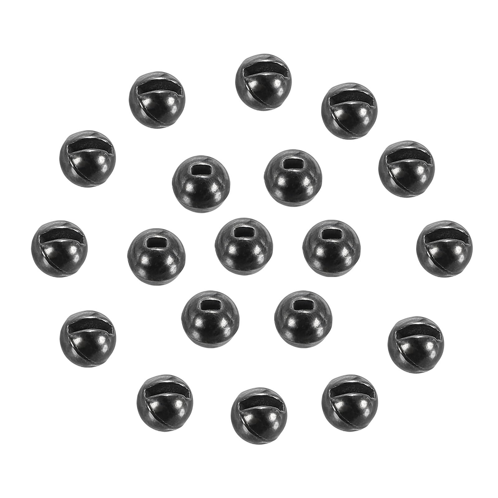 PATIKIL 2mm Tungsten Slotted Beads for Fly Tying, 50 Pcs, Black Nickel, Tungsten Alloy, Round Bead Head Ball for Jig Hooks, Freshwater Fish