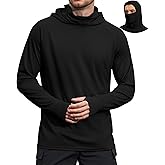 COOFANDY Mens UPF 50+ Sun Protection Hoodie with Mask Lightweight Long Sleeve SPF Fishing Shirts UV Hiking Running Rash Guard