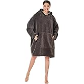 Wearable Blanket Hoodie - Warm Sherpa Blanket Sweatshirt as Gifts For Adult Women Mom Men, One Size Fits All Hoodie-ft