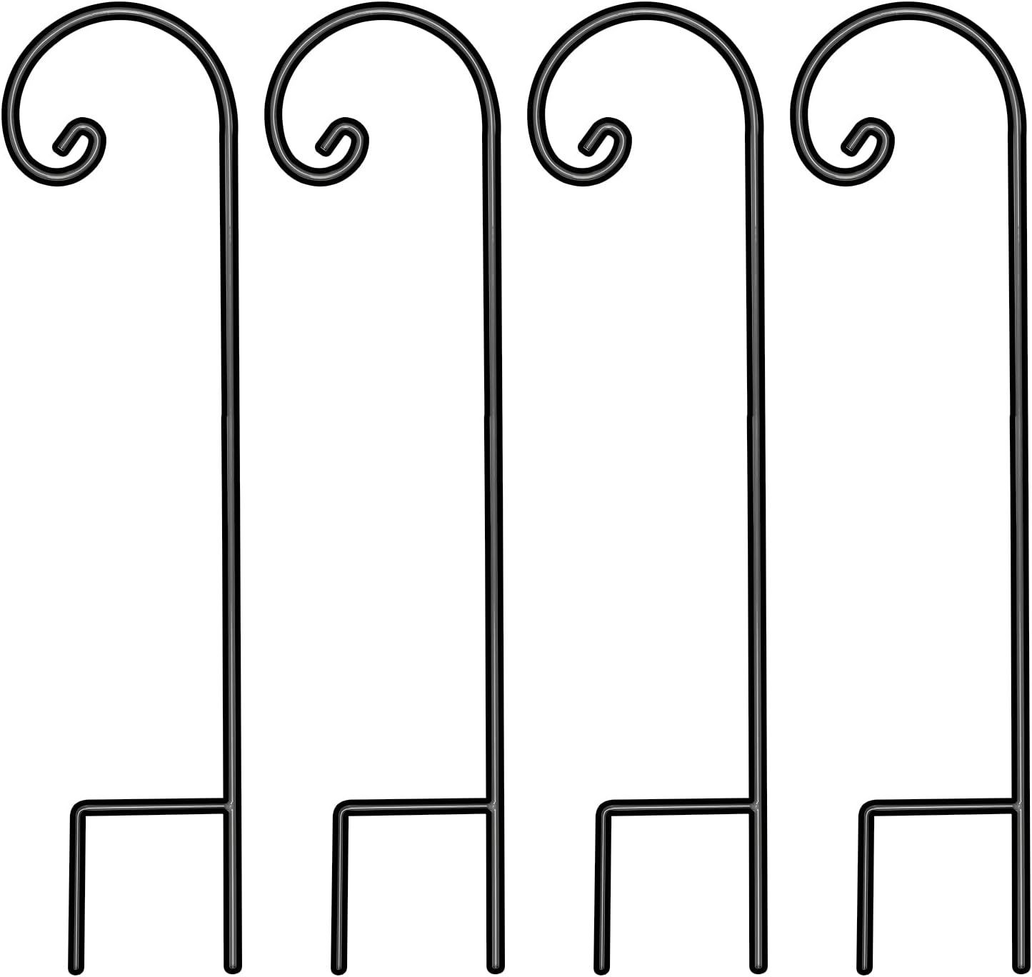 Outdoor Shepherd's Hooks - Gtongoko Shepherds Hook 35 Inch 4 Pack,Solid Premium Heavy Duty Shepard Hooks Outdoor for Bird Feeders,Lanterns,Solar Lights,Wedding Decorations,Flower Baskets