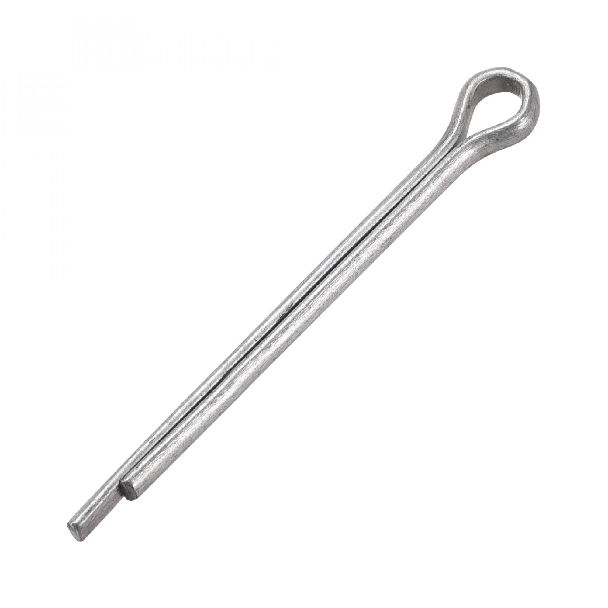 sourcing map Split Cotter Pin - 5/32 inch x 1 31/32 inch (4mm x 50mm) Carbon Steel 2-Prongs Silver Tone Fastener Clip Key 50Pcs