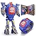 XHAIZ Kids Transformers Toys, Digital Watch for Kids 2 IN 1 Electrical Wristwatch, Robot Watch for School Gift (Blue)