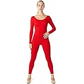 Wildarms Adult Crew Neck Zip One Piece Unitard Full Body Leotard Bodycon Jumpsuit for Women