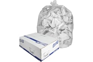 Genuine Joe High-Density Can Liners, 45 Gallon Capacity, 250 Count, Transparent Trash Bags