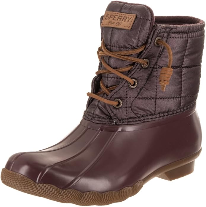 sperry women's saltwater shiny quilted rain boot