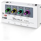 Bolanle PH400 4-Channel Headphone Amplifier 8-Output 3.5mm 6.35mm 250&Omega; | Drives up to 250&Omega; Headphones for Studio, Band, Home Recording