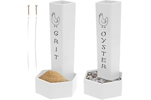 2 Pack Chicken Grit Feeder Oyster Shell Feeder - Hanging Chicken Trough, Auto Drop Poultry Feeder, Poultry Accessories for He