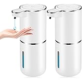 2 Pack Automatic Soap Dispenser,Automatic Liquid Soap Dispenser Touchless,12.8oz/380ml USB Rechargeabled Wall Mounted Smart Soap Dispensers for Bathroom Kitchen Dish Soap