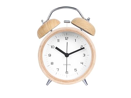 Karlsson KA5660WH Wecker - Holz - Zifferblatt Weiß - Zeiger Schwarz Ø 10 cm