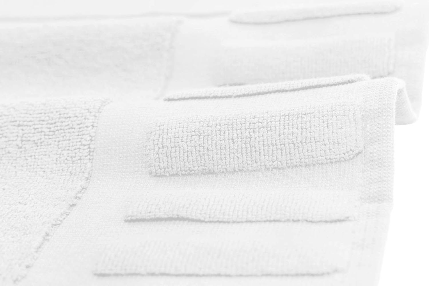 Luxury Bath Mat Floor Towel Set - Absorbent Cotton Hotel Spa Shower/Bathtub Mats [Not a Bathroom Rug] 22"x34" | White | 2 Pack: Home & Kitchen
