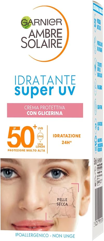 Garnier Ambre Solaire Super UV Face Cream SPF50+ 40ml Dry Skin 24H Moisturising