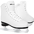 WELLWON Figure Skate for Women and Mens, Classic Design High-Top PU Leather Ice Skates for Outdoor and Indoor, Figureskates for Beginner