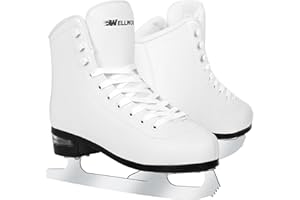WELLWON Figure Ice Skates for Women Girls and Boys, Lace-Up Adult Figure Skate Ice Hockey Skates for Outdoor and Skating Rink, Figure Ice Skate Shoes Size 5 6 7 8 9 10 11 and Youth 2Y 3Y