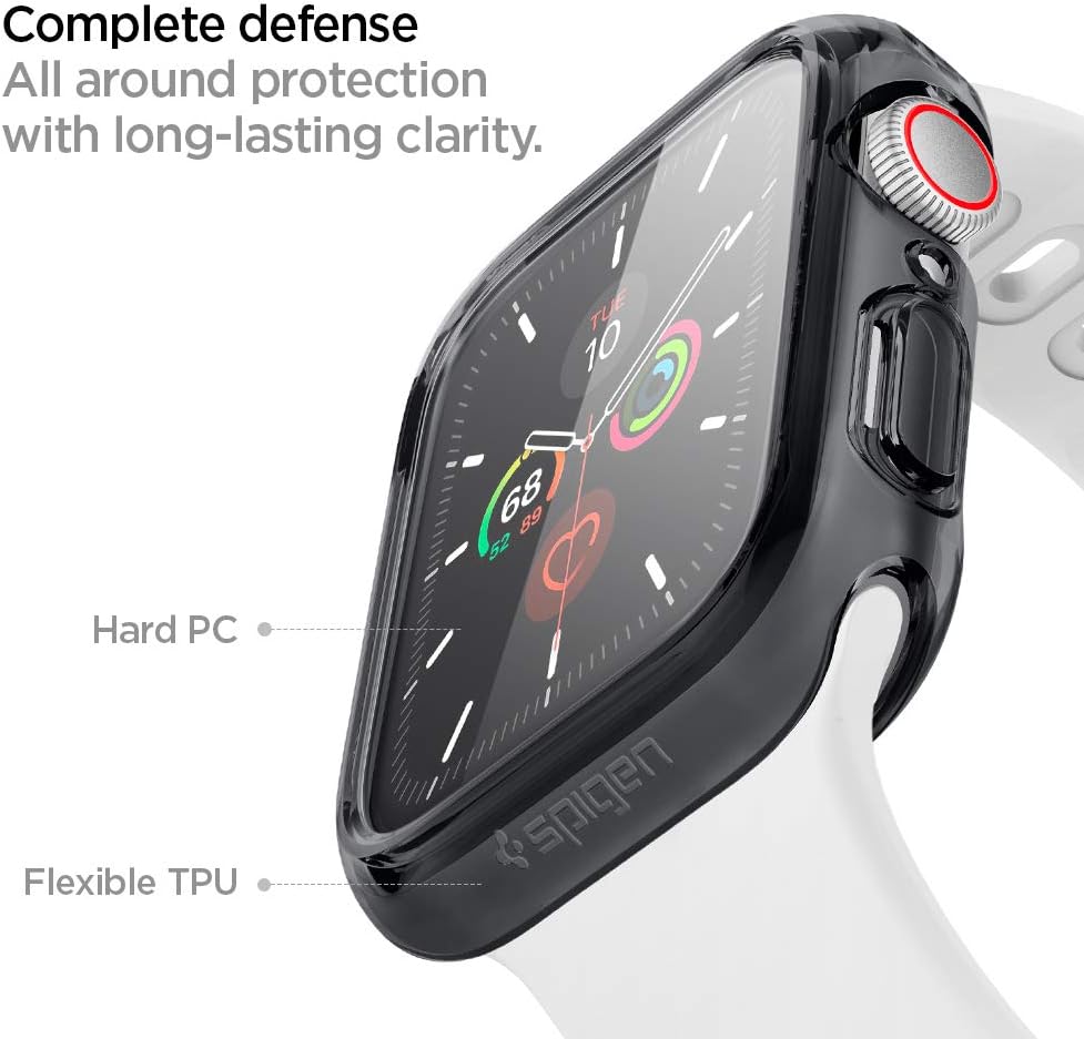 Spigen Ultra Hybrid Compatible with Apple Watch Case for 44mm Series 6/SE/5/4 - Space Crystal, Black, Clear - Image 3
