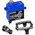GOUPRC 7KG 2065 Digital Micro Servo Metal Steel Gear Servo with Mount and Servo Horn for 1/18 TRX4M Servo RC Car Upgrade Parts (Black)