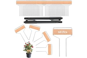 Copper Plant Tags, 10.2 cm Garden Markers, Set of 60 with 2 Permanent Pens, Waterproof Metal Labels