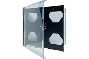 mediaxpo 10 Standard Black Smart Tray Double CD Jewel Case