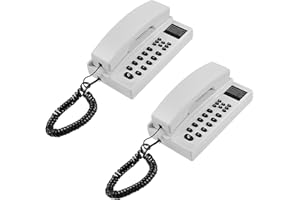 PANDAAR Phone Intercoms Wireless for Home Use,2 Pack Wireless Intercom System for Business with LCD Screen, Hands-Free, 433mhz, 3280ft Range, Battery Powered Intercom for House,Office(White)