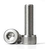 M2 x 10mm (50 Pack) Socket Head Cap Screws Bolts, 304 Stainless Steel 18-8, Allen Socket Drive, Full Thread, Bright Finish, with Hex Spanner