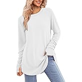 ATHMILE Womens Tunic Tops Long Sleeve Thumb Hole Shirts Fall Sweater Crew Neck Winter Fashion Clothes 2025
