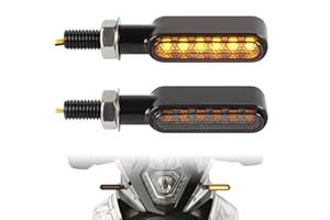 evermotor 2PCS Mini LED Motorcycle Turn Signal Lights, 12V Super Bright Waterproof Universal Blinkers Indicators Compatible with Harley Sportster Honda Yamaha Suzuki Kawasaki Motorcycle Blinkers