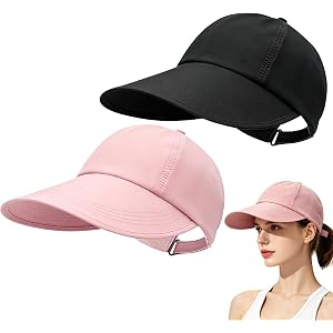 2 Pcs Sun Protection Baseball Hat for Men and Women Lightweight Wide Brim Outdoor Hats, Adjustable Quick-Dry Wide Brim Baseba