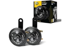 HELLA 012588151 Black 77mm 12V BX Disc Horn Kit (Universal Fit)