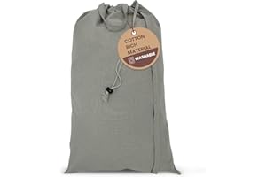 LFH HOME PRIVATE LIMITED LFH Home Cotton Canvas Extra Large Laundry Bag with Handle, Heavy Duty Drawstring Closure Washable Laundry Bags, School Travel, Home, Hotel, College Dorm, Organizer Sack, Toys Clothes 28x36-Grey