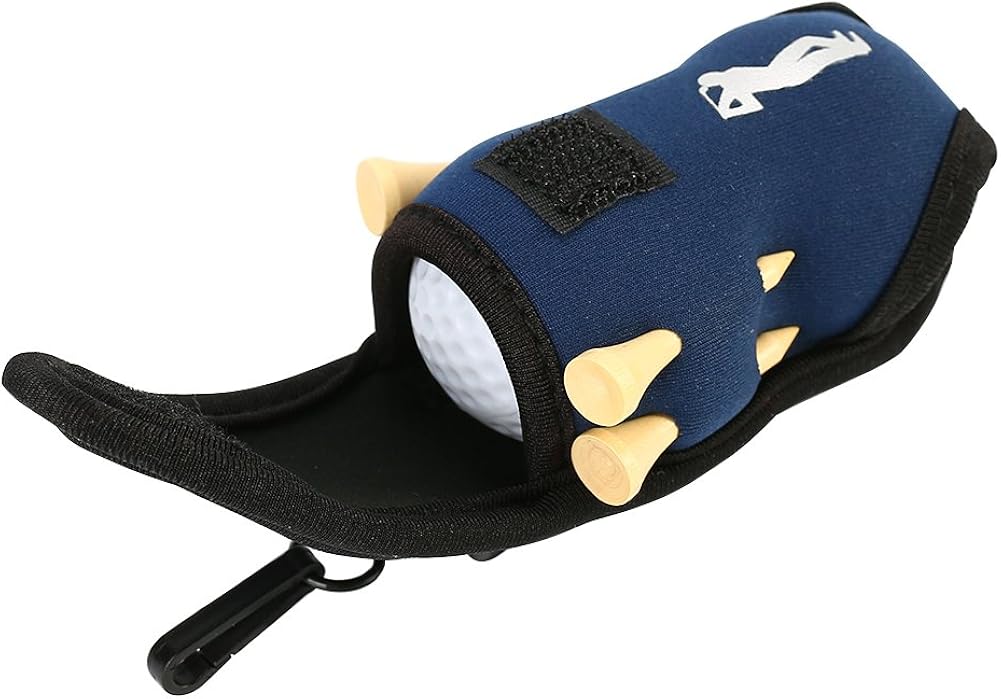 Vbestlife Golf Ball/Tee Holder, Utility Pouch Sports Golfing Accessories with 4 Tees and 2 Golf Balls (Dark Blue) : Clothing