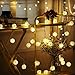 Globe Rattan Ball String Lights, Goodia 13.8feet 40 LED Warm White Fairy Light for Indoor,Bedroom,Curtain,Patio,Lawn,Landscape,Fairy Garden,Home,Wedding,Holiday,Christmas Tree,Party