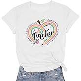 Teacher Shirts for Women Teacher Appreciation Tshirts Flower Graphic Tees for Women