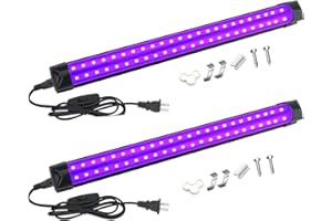 LED Black Light Bar, 2Pack 10W UV LED Blacklight with 5ft Cord Plug Switch, Black Lights for Glow Party - Portable Blacklight