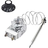 1175 Thermostat RX-1-36, 60125401 Deep Fryer Thermostat with Knob Switch,1/4" Mpt Stuff Box Compatible with Pitco 60124501, Royal Range 3113, 5300-401 Deep Fryer Thermostat 200-400F