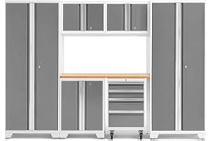 NEWAGE PRODUCTS INC. NewAge Products Bold Series White 7 Piece Set, Garage Cabinets, 54872