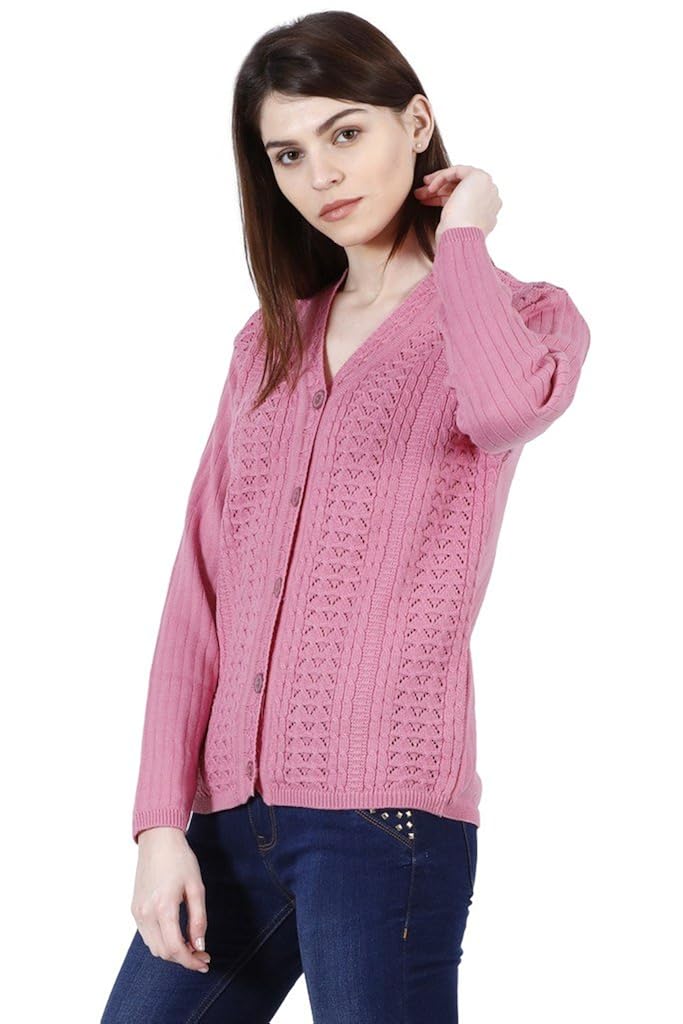 urban studio women's full sleeve woolen sweater(xx-large,light pink)