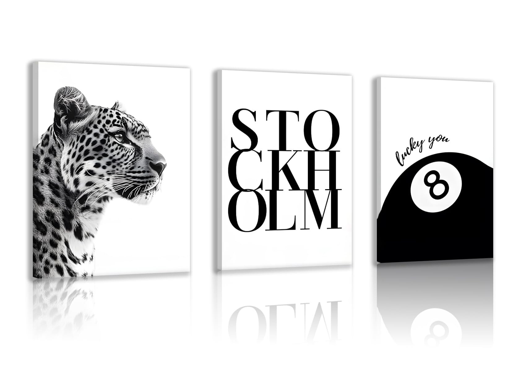 AXILANG Fashion Leopard Canvas Wall Art,Cheetah Room Decor Wall Decor Pictures Funky Vintage Preppy 