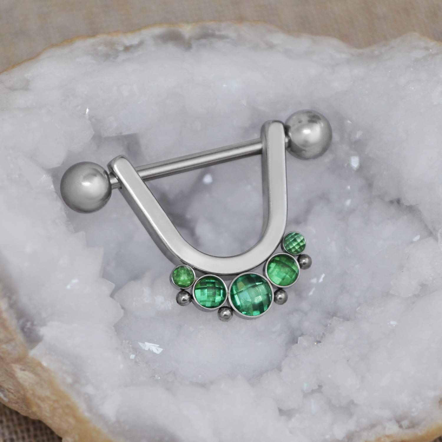 Surgical Steel Nipple Jewelry CZ Nipple Shield Ring