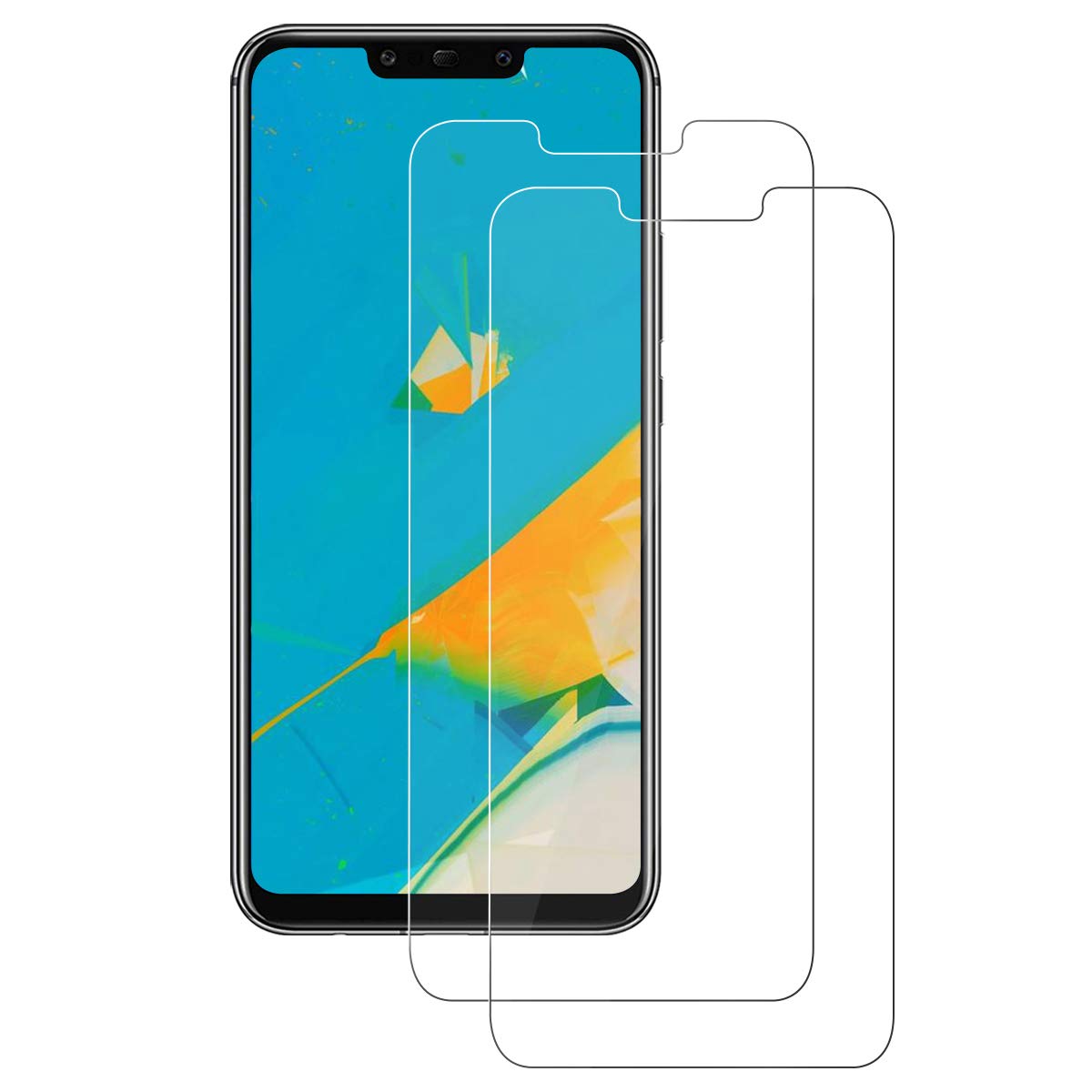 SYANFI [2 Pack Screen Protector for Huawei Mate 20 Lite, Tempered Glass [9H Hardness] [Anti-Scratch] 2.5D [HD Clear] [Bubble Free] [Anti-Oil] [Case Friendly]