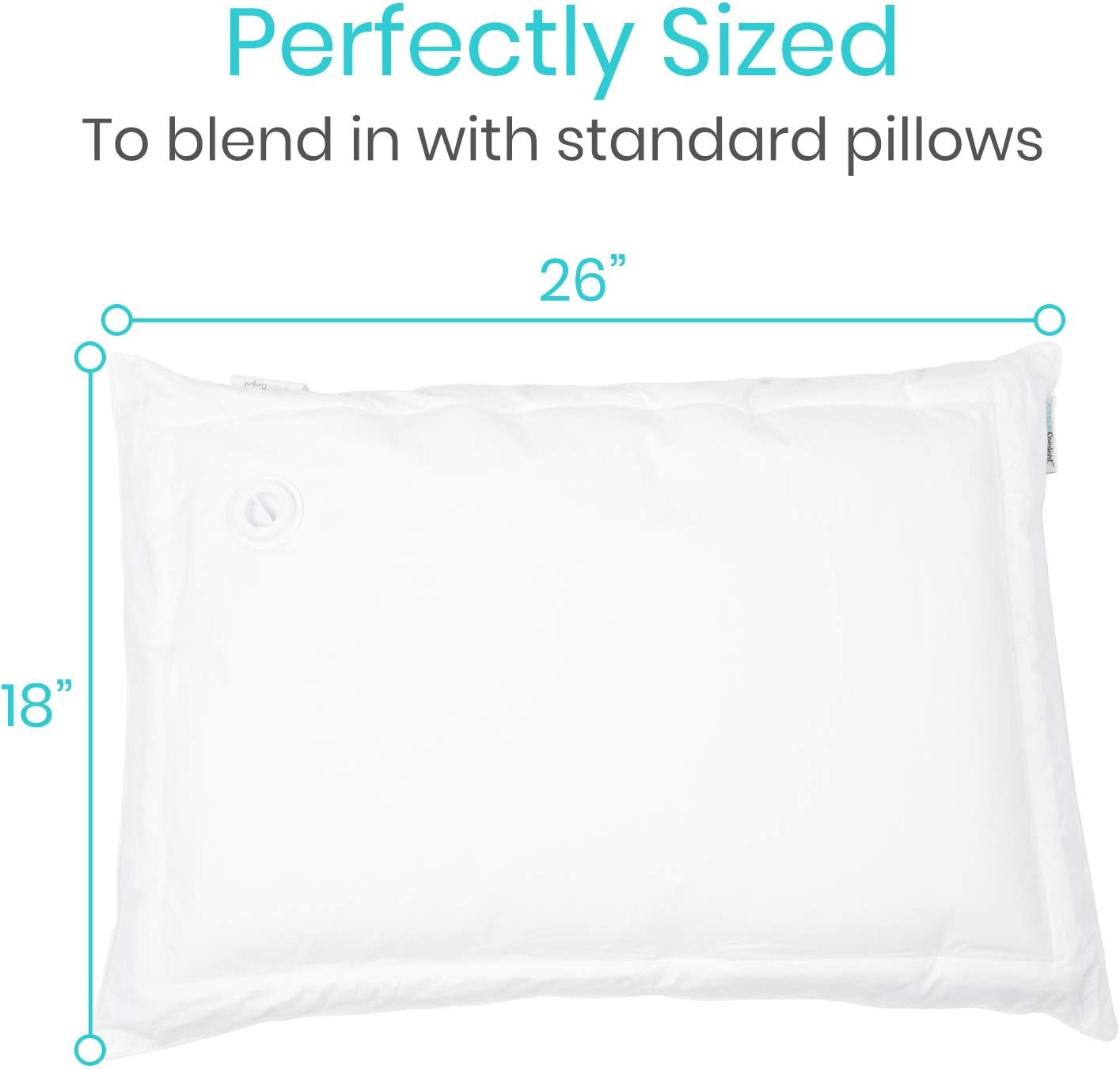 Xtra-Comfort Water Pillow - Cooling for Side, Back Sleeping in Bed - Cool Soft Memory Foam for Hot Sleepers, Night Sweats - Large Cold Ice Support for Neck Pain - Firm Orthopedic Sleep with Cover: Home & Kitchen