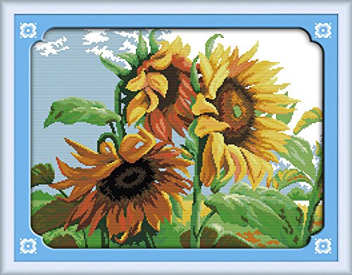 Benway Counted Cross Stitch Sunflowers In Wind 14CT 51x40CM