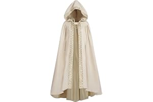 LTAKK Cloak with Hood Women Renaissance Hooded Medieval Cloak Witch Robe Viking Cape