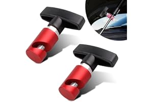 DYEKNEE 2 PCS Car Hood Lift Rod Retainer, Non-slip Safety Clip-on Anti-pinch Trunk Hydraulic Rod Support Device, Durable Metal T-handle Multi-purpose Accessories, Universal for Cars SUVs (Red)
