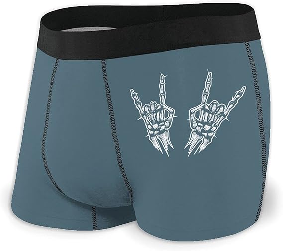 Heavy Metal Skull Rock Hand Boxer Briefs Underwear for Men's Boys