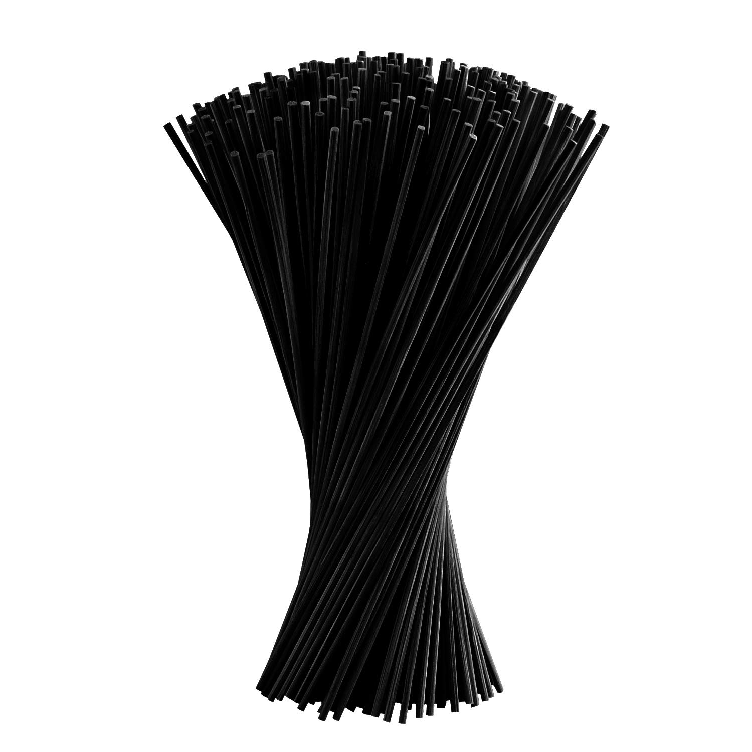 FEPITO 100 Pcs Black Reed Diffuser Sticks Wood Rattan-Reed Sticks Oil Aroma Diffuser Sticks 24cm x 3mm
