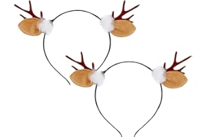 2 PCS Reindeer Headbands for Women Cute Hair Accessories, Reindeer Antlers Headband, Halloween Antler Headband for Kid Adult
