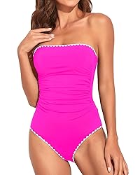 Holipick Women Hot Pink with White One Piece